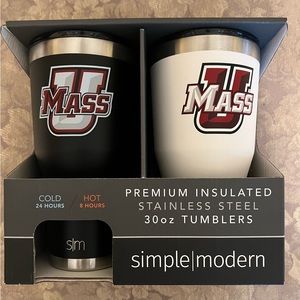 Simple/Modern insulated stainless steel tumblers -UMass logo